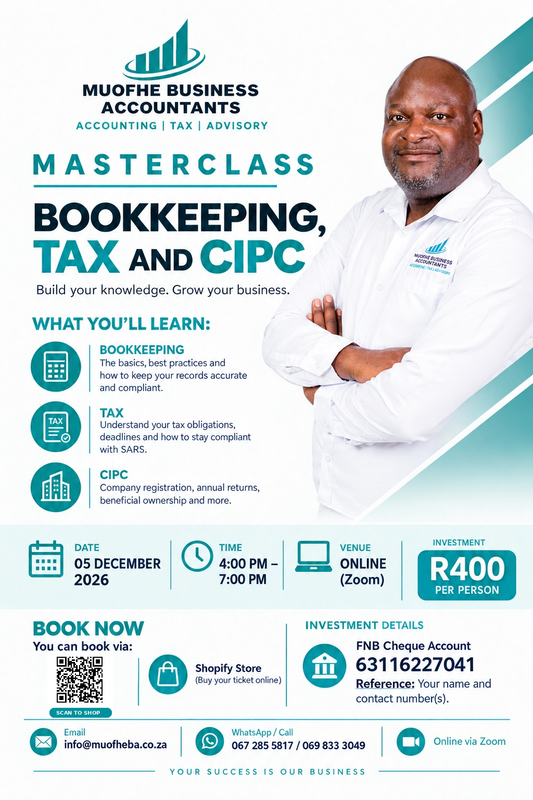 Masterclass in Tax, Bookkeeping and CIPC